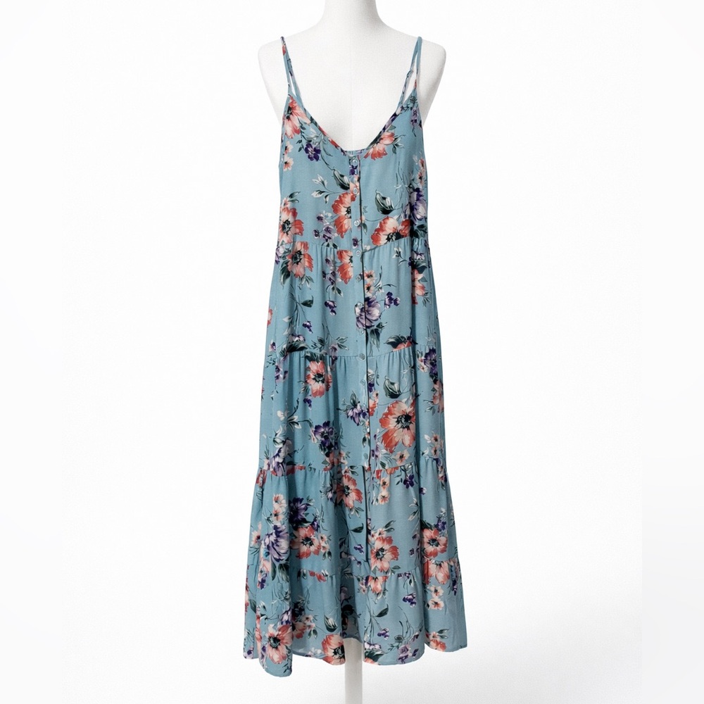 Xhilaration Floral Teal Maxi Dress